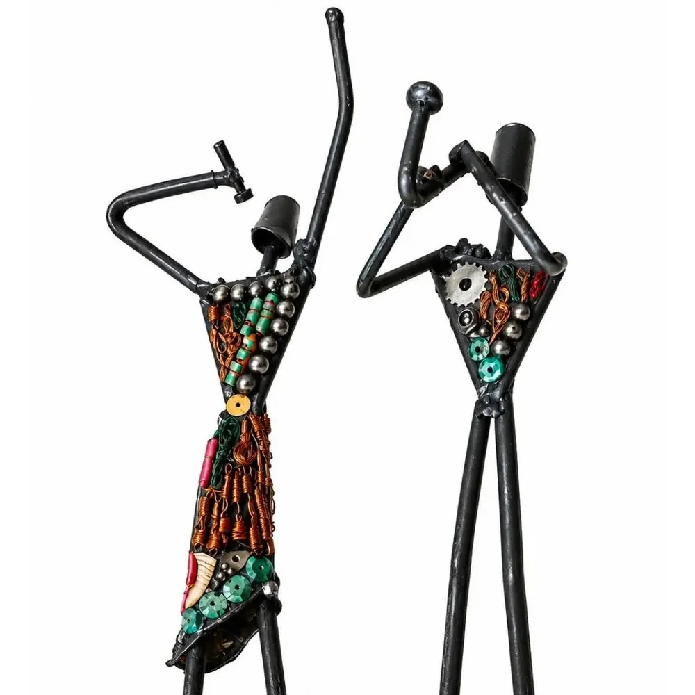 Unique Singer & Saxophone Scrap Metal Sculptures